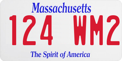 MA license plate 124WM2