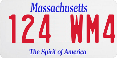 MA license plate 124WM4