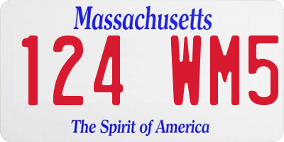 MA license plate 124WM5