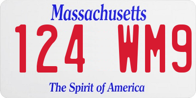 MA license plate 124WM9