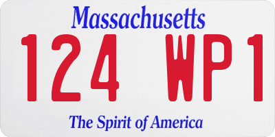 MA license plate 124WP1