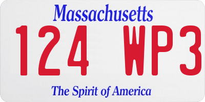 MA license plate 124WP3