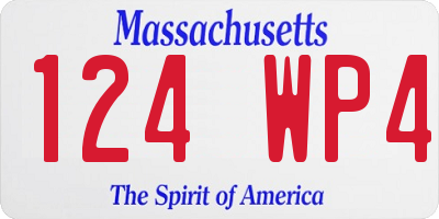 MA license plate 124WP4