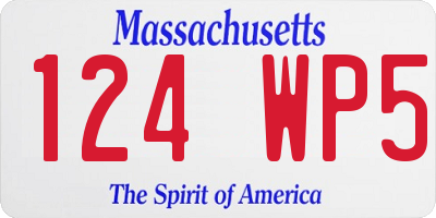 MA license plate 124WP5
