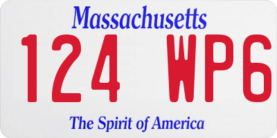 MA license plate 124WP6