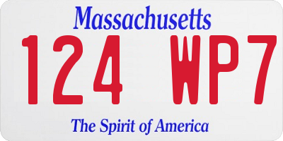 MA license plate 124WP7