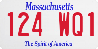 MA license plate 124WQ1