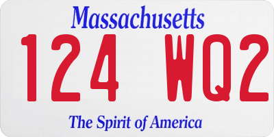 MA license plate 124WQ2