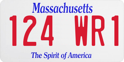 MA license plate 124WR1