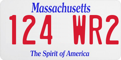 MA license plate 124WR2