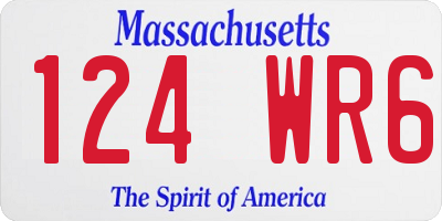 MA license plate 124WR6