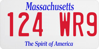 MA license plate 124WR9