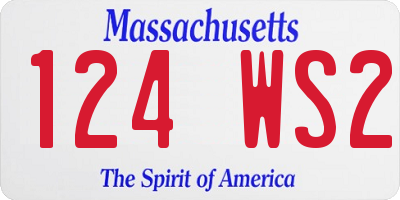 MA license plate 124WS2