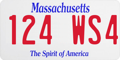 MA license plate 124WS4