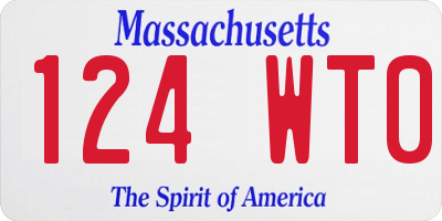 MA license plate 124WT0