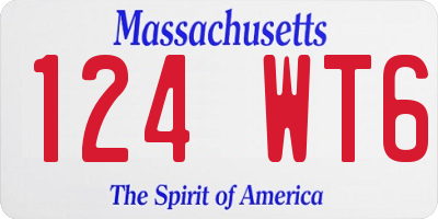 MA license plate 124WT6
