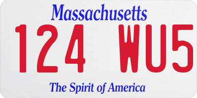 MA license plate 124WU5