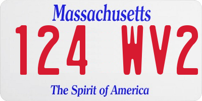 MA license plate 124WV2