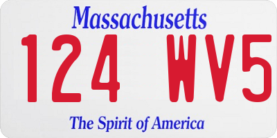MA license plate 124WV5