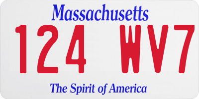 MA license plate 124WV7