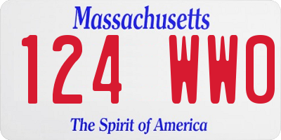 MA license plate 124WW0