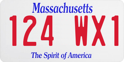 MA license plate 124WX1
