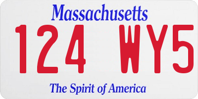 MA license plate 124WY5
