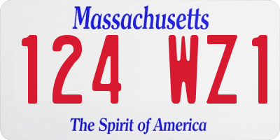 MA license plate 124WZ1