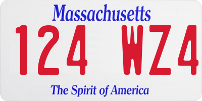 MA license plate 124WZ4