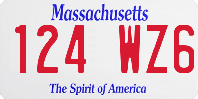 MA license plate 124WZ6