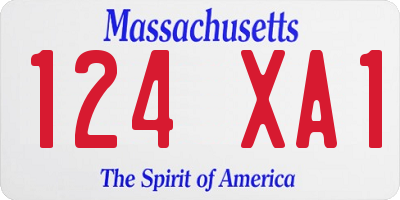 MA license plate 124XA1