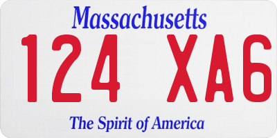 MA license plate 124XA6