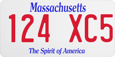 MA license plate 124XC5