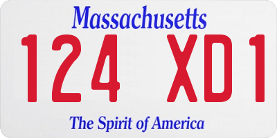 MA license plate 124XD1