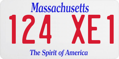 MA license plate 124XE1
