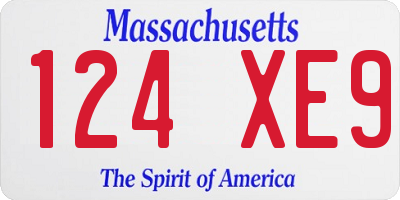 MA license plate 124XE9
