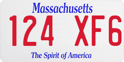 MA license plate 124XF6