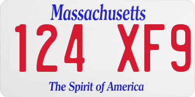 MA license plate 124XF9