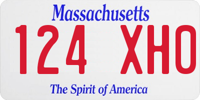 MA license plate 124XH0