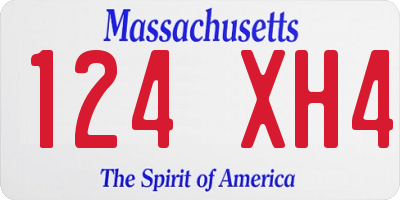 MA license plate 124XH4