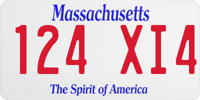 MA license plate 124XI4