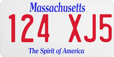 MA license plate 124XJ5