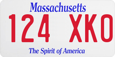 MA license plate 124XK0