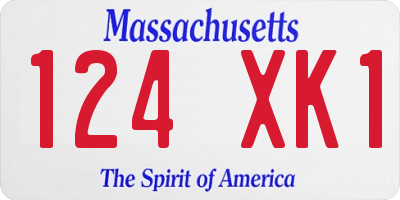 MA license plate 124XK1