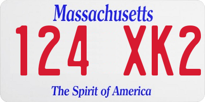 MA license plate 124XK2