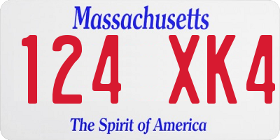 MA license plate 124XK4