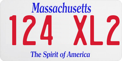 MA license plate 124XL2
