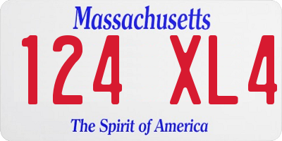 MA license plate 124XL4