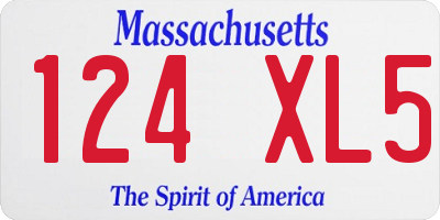 MA license plate 124XL5