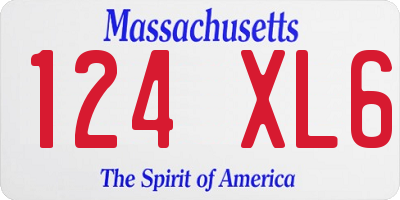 MA license plate 124XL6